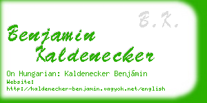 benjamin kaldenecker business card