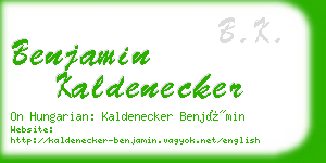 benjamin kaldenecker business card